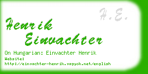 henrik einvachter business card